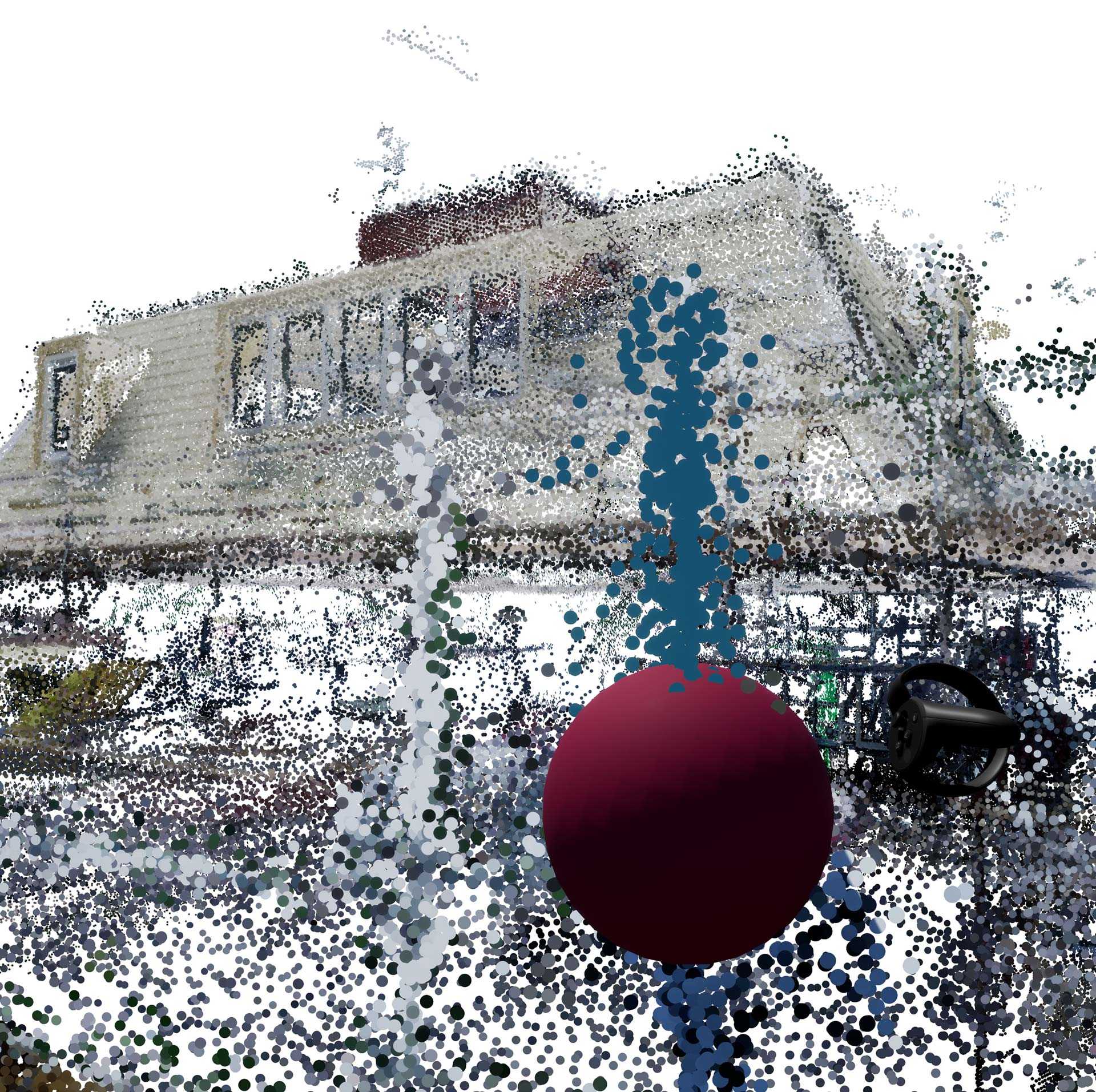 segmenting a point cloud with a brush