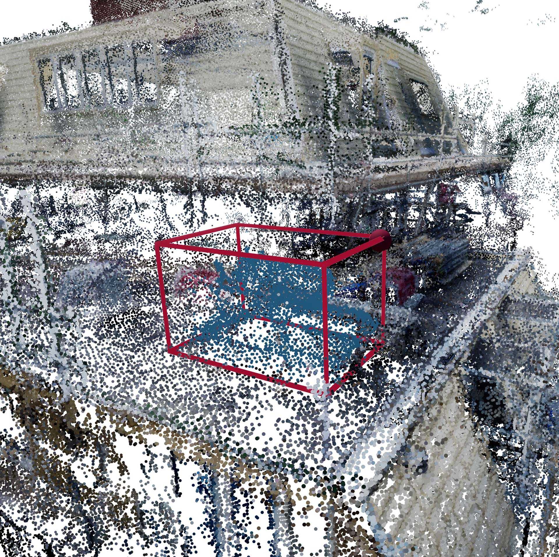 segmenting a point cloud with a box